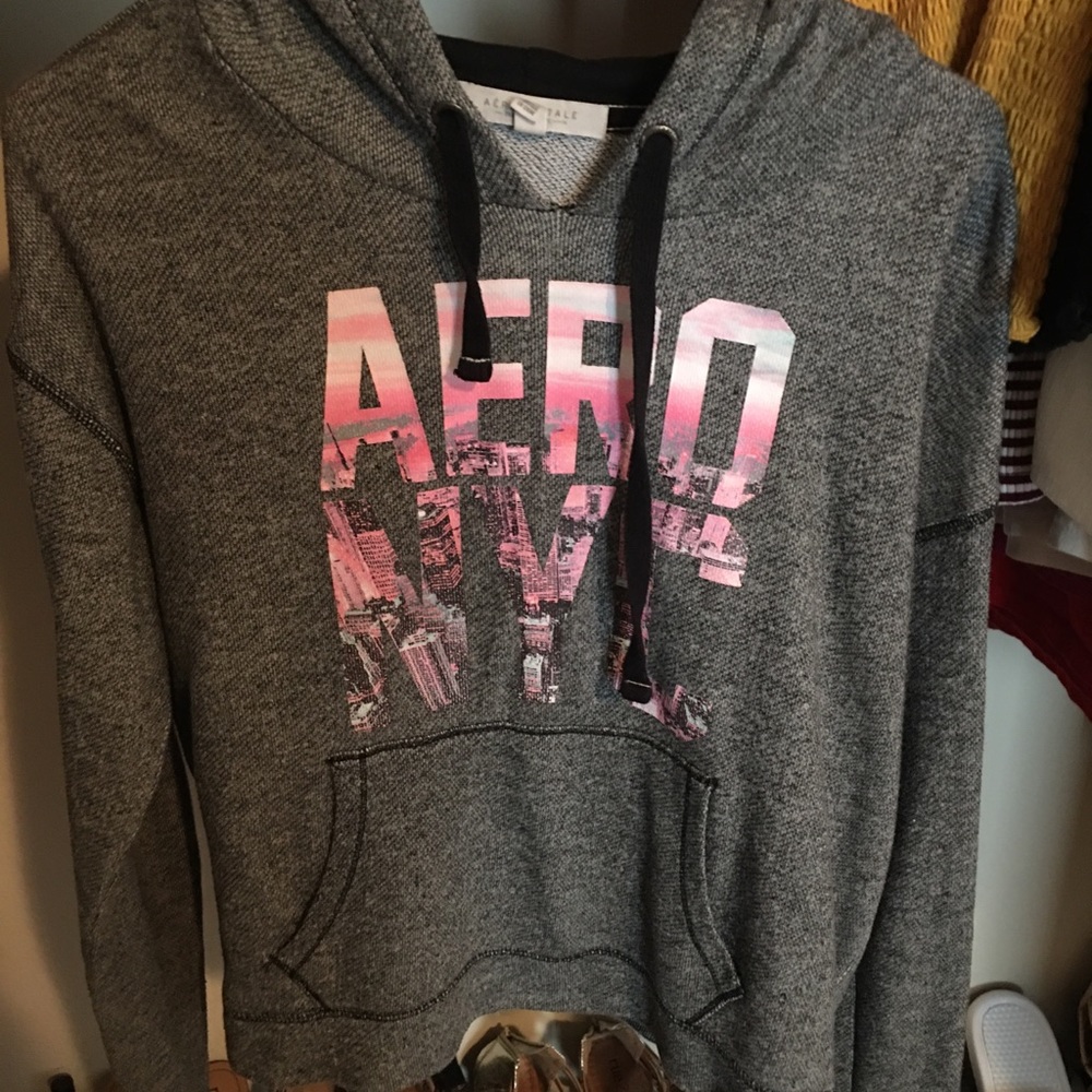 Grey and pink Aeropostale hoodie